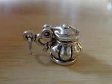 1.7x12mm 3.9gram Sugar Bowl with Movable Lid Tea Coffee Sterling Silver Charm