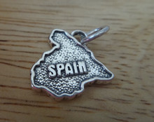 16x14mm Shape of Country Spanish says Spain Travel Sterling Silver Charm