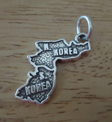 14x25mm Shape Country North & South Korea Sterling Silver Charm