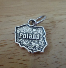 13x15mm Shape of Country Poland Polish Sterling Silver Sterling Silver Charm