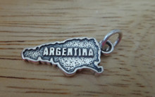 10x22mm Shape of Country Argentina Sterling Silver Charm