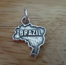 15x19mm Shape of Country Brazil Sterling Silver Charm