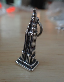 8x24mm says Empire State Building New York Sterling Silver Charm