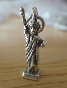3D 5x20mm Statue of Liberty Sterling Silver Charm!