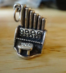 3D 4gram 12x18mm Pipe Organ Sterling Silver Charm