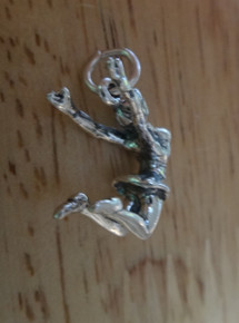 Large Solid 4gram Cheerleader Jumping Sterling Silver Charm