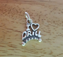 I Love Drill (Team) w/ Heart Sterling Silver Charm