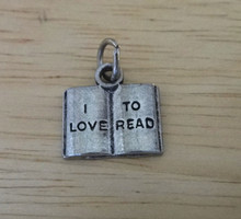 PEWTER says I Love to Read on a Book Charm