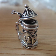 3D 11x22mm 5g Movable German Beer Stein Sterling Silver Charm