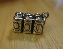 6 Pack of Cans (Soda Cola or Beer) Sterling Silver Charm