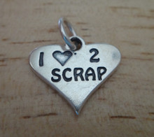 Scrapbooking Love to Scrap Heart Sterling Silver Charm