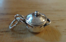 1 Movable Cooking Pot Pan and Lid Sterling Silver Charm
