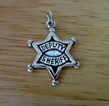23x17mm says Deputy Sheriff Star Badge Sterling Silver Charm