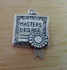 15x24mm Master's Degree Diploma Sterling Silver Charm