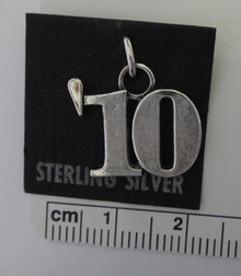 10 for 2010 Large Graduation Sterling Silver Charm