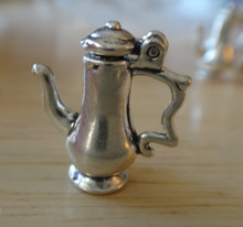 17x18mm Movable Fancy Coffee Pot Sterling Silver Charm