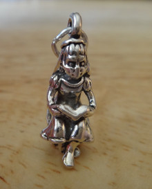 Girl with Veil & Bible at First Communion or Confirmation Sterling Silver Charm