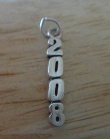 4x25mm says 2008 Vertical Sterling Silver Charm 