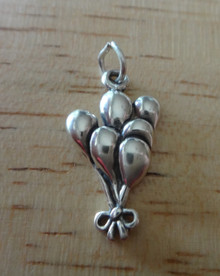 13x22mm Happy Birthday Balloon Bouquet Sterling Silver Charm