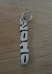 2010 Graduation Vertical Sterling Silver Charm