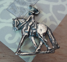 21x23mm Double sided Large Horse Dressage Sterling Silver Charm