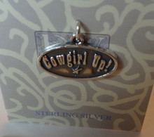 Cowgirl Up Rodeo Sterling Silver Charm