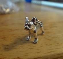 3 gram 16x14mm 3D Boston Terrier Dog French Bulldog Sterling Silver Charm