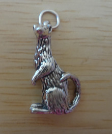 22x14mm Solid 5 gram 3D Detailed Ferret Sterling Silver Charm