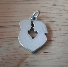 15x19mm Bride & Groom Heart Shape Wedding Sterling Silver Charm