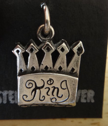 14x17mm Homecoming says King on a Crown Sterling Silver Charm