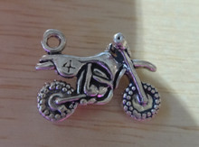 13x20mm Motorcycle Dirt Bike Sterling Silver Charm