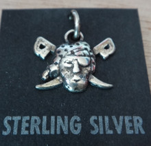 15x12mm Pirate Mascot with Swords Crossed Sterling Silver Charm