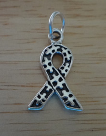 Puzzle Pc Autism Awareness Ribbon Sterling Silver Charm