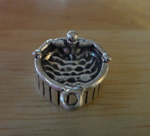 3D 15x10mm 5.7g Woman in Hot Tub Sterling Silver Charm