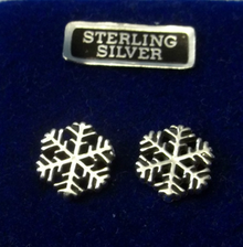 10mm Snowflake Stud Sterling Silver Earrings