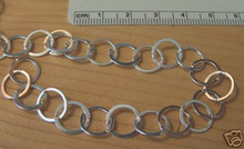 Flat 10 mm Round Circle Sterling Silver Charm Bracelet