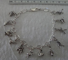 7", 7.5", 8", 8.5" or 9" Sm 12 Days of Christmas Sterling Silver Charm Bracelet!