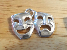 16x22mm Comedy & Tragedy Theater Sterling Silver Charm