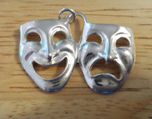 33x24mm XLg 5 gram Comedy and Tragedy Theater Sterling Silver Charm