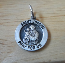15mm small Saint Joseph Medal Sterling Silver Charm