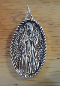 13x27mm says Our Lady of Guadalupe on back Sterling Silver Charm