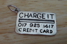 24x17mm 4 gram says Charge It Credit Card Sterling Silver Charm!
