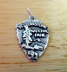 24x16mm Arrowhead Yellowstone National Park with Buffalo Sterling Silver Charm