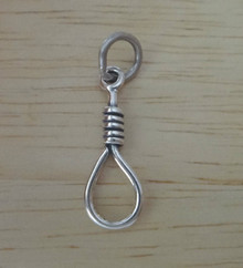 20x8mm Hangman's Noose Rope Sterling Silver Charm
