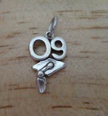 09 for 2009 w/ Graduation Cap Sterling Silver Charm