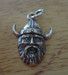 2D 17x22mm Norwegian or Mascot Viking Sterling Silver Charm hollow back