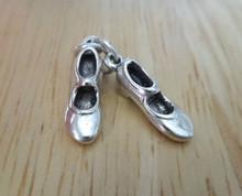 3D 10x17mm Movable Tap Shoes Dance Sterling Silver Charm
