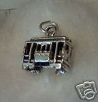 14x14mm San Francisco Style Cable Car Streetcar Trolley Sterling Silver Charm