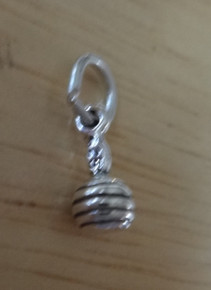 3D 5x10mm TINY Baby Rattle or Maraca Sterling Silver Charm