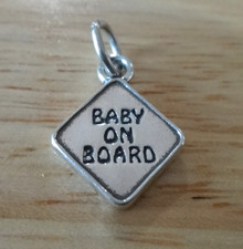 14x17mm Pregnancy Baby On Board Sign Driving Sterling Silver Charm